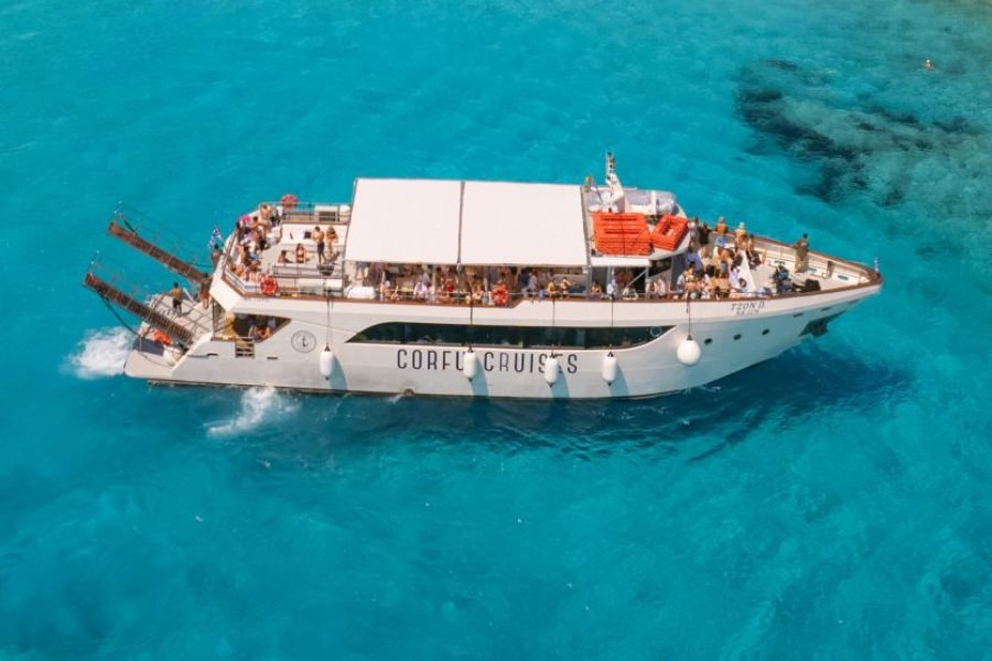 Luxury Boat –  Day Cruise from Corfu to Paxos, Antipaxos & Blue Caves